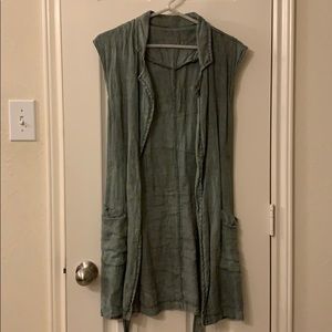 Olive Green linen vest